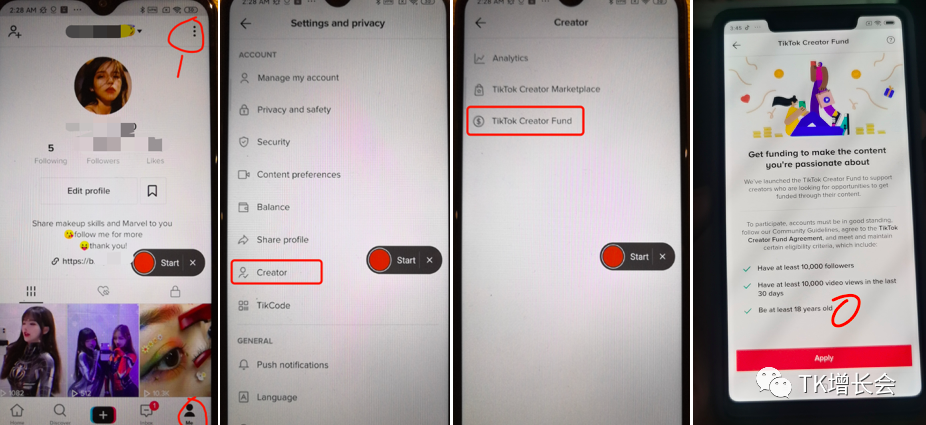 tiktok最简单的赚钱方法:申请创作者基金,单视频可赚128美金